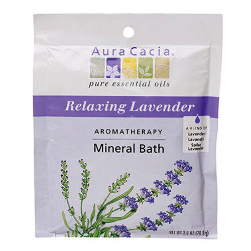 Aura Cacia Aromatherapy Mineral Bath Packet, Relaxing Lavender - 2.5 Oz