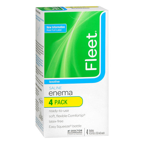 Fleet Enema Ready To Use Saline Laxative, Regular, 4.5 Oz/Pack, 4 Pack