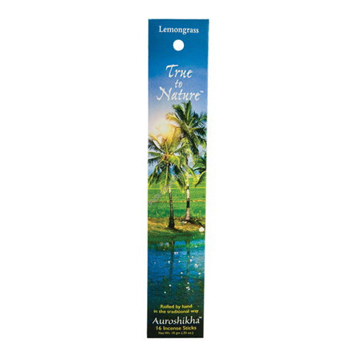Auroshikha True to Nature Incense Sticks Lemongrass Refreshing and Energizing Citrus Fragrance 0.35Oz (10g)