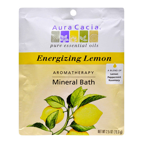 Aura Cacia Aromatherapy Mineral Bath, Energizing Lemon - 2.5 Oz
