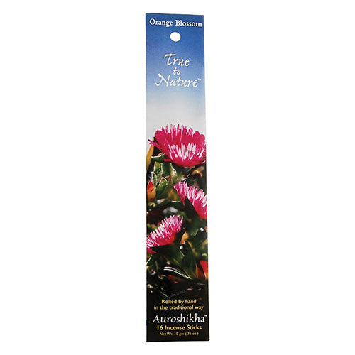 Auroshikha True to Nature Incense Sticks Orange Blossom Brightening and Uplifting Citrus Fragrance 0.35Oz (10g)