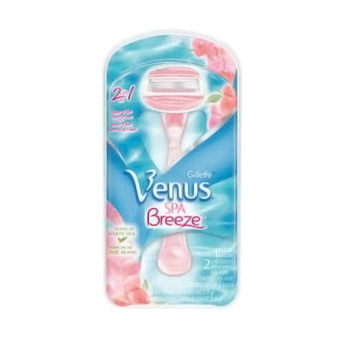 Gillette Venus Spa Breeze 2 In 1 Razor, Refill Cartridges - 1 Ea