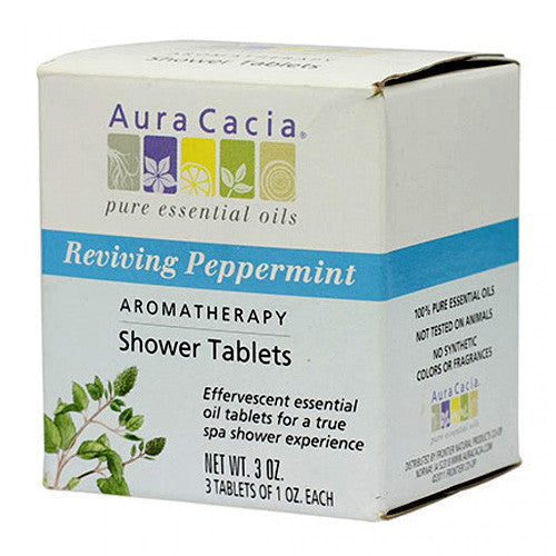 Aura Cacia Aromatherapy Shower Tablets Reviving Peppermint - 3 Ea