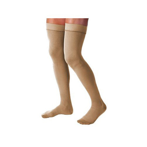 Jobst Relief Thigh High With Silicone Dot Band 20-30Mm Closed Toe, Beige, Large - 1 Ea