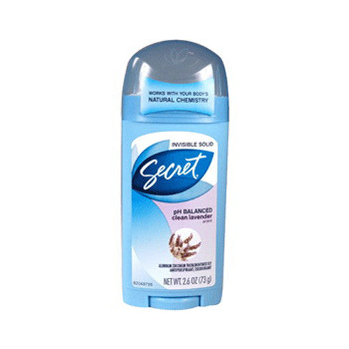 Secret Invisible Solid Antiperspirant And Deodorant, Clean Lavender Scent - 2.6 Oz